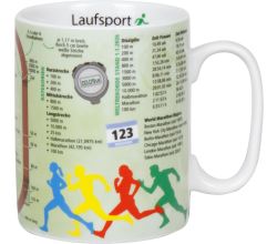 KÖNITZ 1113303048 Wissensbecher LAUFSPORT 460 ml aus Porzellan / Motivbecher