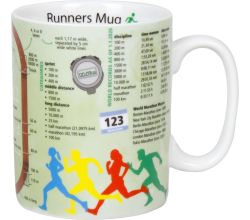 KÖNITZ 1113303049 Wissensbecher LAUFSPORT / RUNNERS MUG (englisch) 460 ml aus Porzellan / Knowledge mug Running (english)