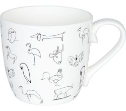 KÖNITZ 1120570104 Becher Picasso - Animaux (Tiere) - 425 ml aus Bone China Porzellan