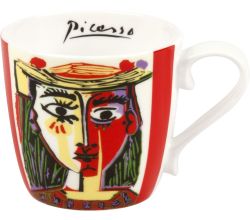 KÖNITZ 1120571991 Becher Picasso - Femme Au Chapeau (Frau mit Hut) - 450 ml aus Bone China Porzellan