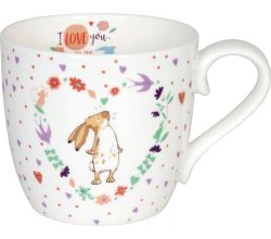 KÖNITZ 1120572682 Becher Guess how much I love you - Little Valentine - 425 ml aus Bone China Porzellan