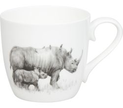 KÖNITZ 1120572955 Becher Amazing Animals - Nashörner 425 ml aus Bone China Porzellan