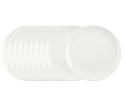 10er SET Könitz Teller Ø 19 cm, weiß, Basic Bone China Porzellan / KT 266 neutral