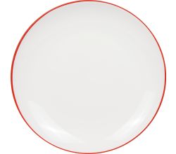 Könitz 1142663046 Teller Ø 19 cm mit rotem Rand, Basic Bone