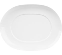Könitz Teller oval 33 cm, weiß, Porzellan / ZERO neutral mit BM / Servierplatte
