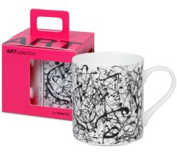 KÖNITZ Becher 1150043053 ARTselection Number 14: Gray by Jackson Pollock, 400 ml, Bone China Porzellan