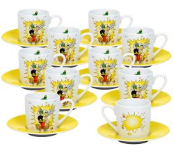 10er SET KÖNITZ 1150532383 Espressotasse Asterix Zaubertrank 85 ml, Porzellan