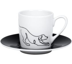 KÖNITZ 1150533017 Espressotasse Hommage à Picasso - Le Chien (Der Hund) 85 ml, Porzellan