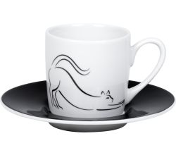 KÖNITZ 1150533018 Espressotasse Hommage à Picasso - Le Chat (Die Katze) 85 ml, Porzellan