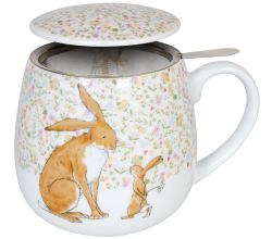 Könitz 1151432448 Becher mit Sieb und Deckel 400 ml - Tea for you - Rate mal wie lieb ich Dich hab / Teebecher