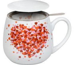 Könitz 1151432833 Becher mit Sieb und Deckel 400 ml - Tea for you - Love Explodes / Teebecher