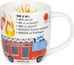 KÖNITZ 1172673026 Kid's Wissen Feuerwehr 230 ml aus Porzellan / Kinderbecher