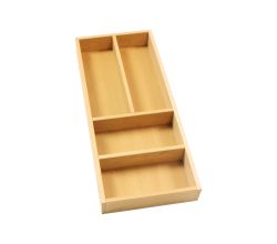 Besteckeinsatz AERIK aus Massivholz (Buche), 200 x 472 mm, universell / Besteckkasten