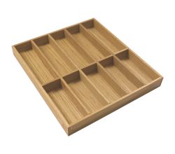 Besteckeinsatz AERIK aus Massivholz (Eiche), 424 x 472 mm, universell / Besteckkasten