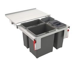 Franke Abfallsorter GARBO 60-3 Frontauszug ab 60 cm Schrankbreite / Abfalleimer / Mülleimer / Abfallsammler 38 (1x18+1x12+1x8) Liter