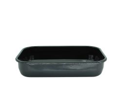 Karl Krüger 14126BL Auflaufschale 26 cm / 2 Liter, Serie BLACK, Stahl emailliert / Auflaufform / Ofenform