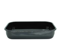 Karl Krüger 14132BL Auflaufschale 32 cm / 3 Liter, Serie BLACK, Stahl emailliert / Auflaufform / Ofenform