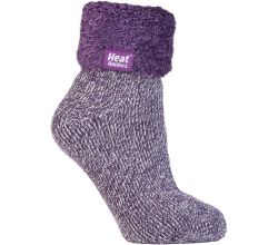 Heat Holders® LOUNGE Kuschelsocken für Damen - Lilac Mauve/Cream (Lila-Creme), Größe 37 - 42