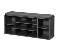 KESPER 1592313 Schuhschrank / Sitzbank, grau, mit Sitzkissen