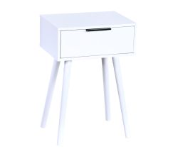 KESPER 1597013 Nachttisch mit Schublade, weiß im schlicht modernem Design