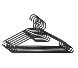 KESPER 16771 Kleiderbügel, 6er-Set, schwarz, Kunststoff
