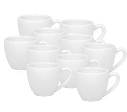 10er SET KÖNITZ Coffee Bar ONE Obertasse 50 ml, weiß, mit BM