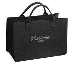 KESPER 17550 Tasche in Filz-Optik, 50 x 25 x 34 cm, Polyester, dunkelgrau
