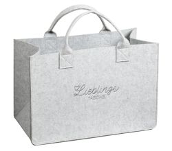 KESPER 17551 Tasche in Filz-Optik, 50 x 25 x 34 cm, Polyester, hellgrau