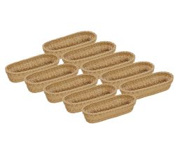 10er SET KESPER 17848 Baguette-Korb 41 x 13,5 x 7 cm, Kunststoffgeflecht / Brotkorb / Obstkorb