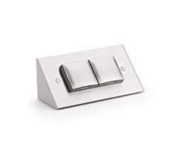 THEBO 2-fach Schuko Steckdosenelement ST 3900 ST/2 mit EDELSTAHL Gehäuse / Mehrfachsteckdose