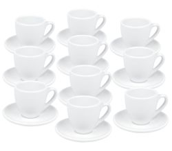 10er SET KÖNITZ Coffee Bar Espressotasse mit Untertasse 75 ml, weiß