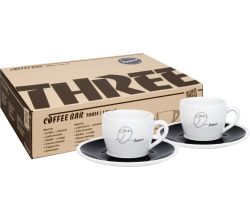 KÖNITZ 2er Set Coffee Bar THREE Picasso Kaffeetasse mit Untertasse 140 ml im Geschenkkarton