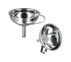 Metaltex 185308010 Trichter mit Siebeinsatz 13 cm, silber