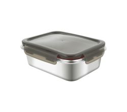 METALTEX 185366000 Frischhaltedose 1,3 L, Edelstahldose mit auslaufsicherem Verschluss