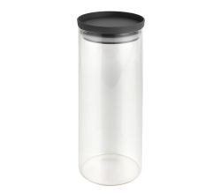 METALTEX 187216000 Aroma Line Vorratsglas rund 1500 ml aus Borosilikatglas, Deckel mit Silikondichtung, stapelbar