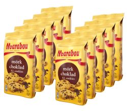 10er SET Marabou Cookies Zartbitter 184 g / XL Cookies Mörk choklad / Kekse mit mit Splittern von dunkler Schokolade
