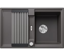 BLANCO Spüle ADIRA 45 S in FELSGRAU mit Ablauffernbedienung / Ausschnitt: 840 x 480 mm / ab Schrankbreite 45 cm / Silgranit