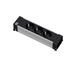 BACHMANN 916.1192 Alu Schuko-Steckdoseneinheit 3-fach von Bachmann / Steckdosenleiste / Tisch-Steckdosen / Schukosteckdosen