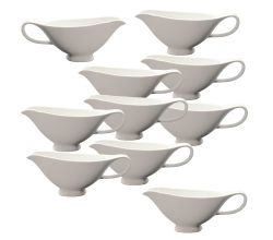 10er SET CreaTable 19464 Sauciere 40 cl, Porzellan weiß