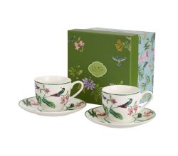 DUO 2er-Set Espressotassen SOUND OF PARADISE, 90 ml mit Untertassen, New Bone China Porzellan