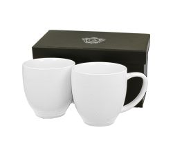 DUO WHITE COLLECTION 2er Set Becher DIAMOND 350 ml New Bone China Porzellan