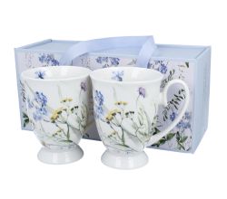 DUO 2er-Set Becher MELODY mit Fuß, 340 ml, New Bone China Porzellan, in Geschenkbox
