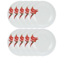 10er SET CreaTable - EUROPA KRÄUTER - Multifunktionsteller CHILI 26 cm aus Porzellan