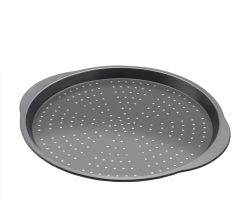 METALTEX 223175000 Superior Pizzablech ca- 32-34 cm mit Griffen und gelochtem Boden, antihaft