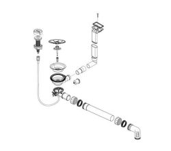 BLANCO Ablaufgarnitur 234070 mit Drehexcenter C-overflow InFino / Ventil / Ab- und Überlaufgarnitur