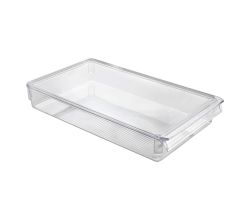 METALTEX 235416000 Frigo Organizer groß mit Deckel 21 x 37 x 5 cm stapelbar / Kühlschrank-Organisation