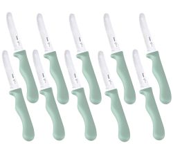 10er SET METALTEX 248132030 CHROMOTHERAPY Basic Brotzeitmesser 21,5 cm - grün