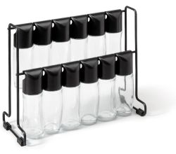 METALTEX 252897000 Gewürzgläser Set - 12 Gläser mit Deckel, Ständer und Zubehör