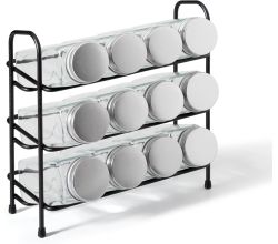 METALTEX 252898000 Gewürzgläser Set - 12 Gläser mit Aluminiumdeckeln, Ständer und Zubehör