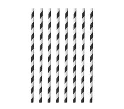 Metaltex 253131000 Trinkhalme aus Papier 40 Stück schwarz/weiss